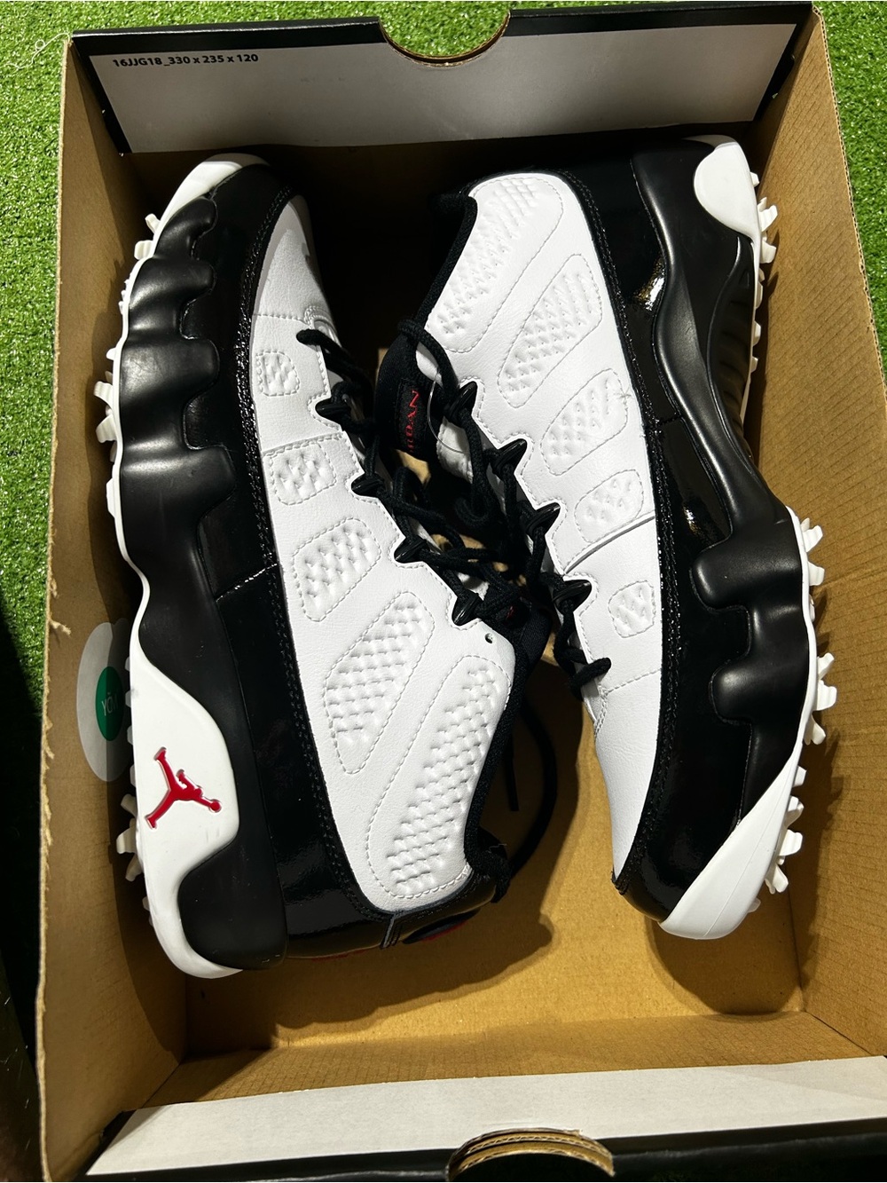 Air Jordan 9 Low Golf White Black Red FJ5934-100 Golf Shoes Men's Size 9.5 NWB